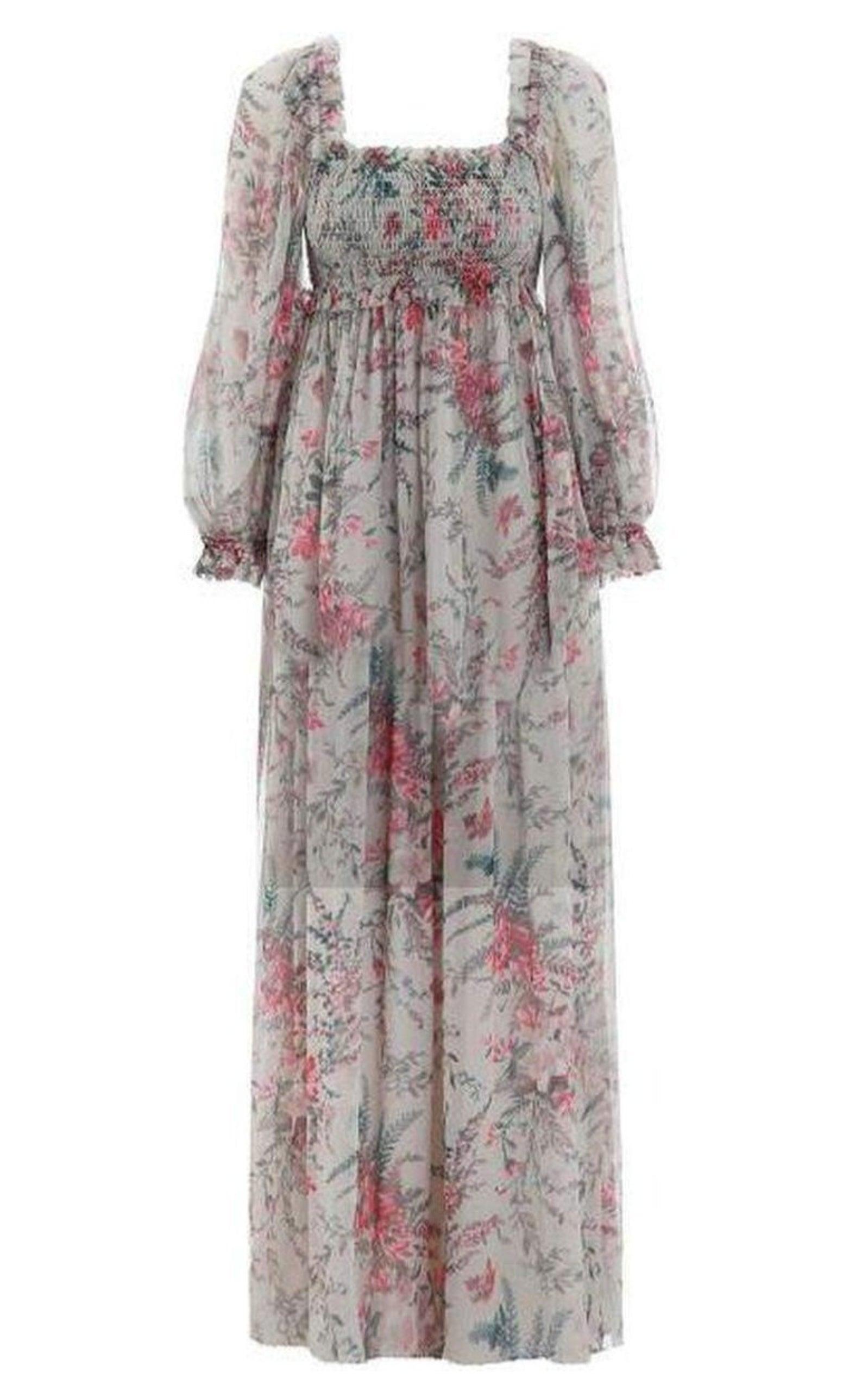 Bayou Shirred Long Dress Zimmermann