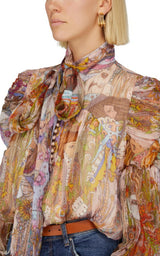 Kaleidoscope Silk & Lurex Shirt Zimmermann